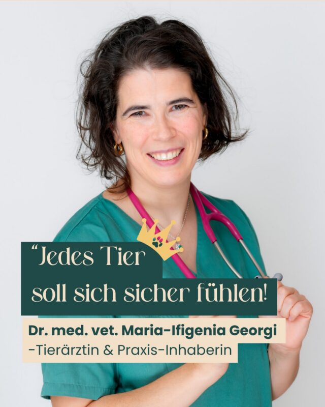 🩺 Die Frau hinter der Tierarztpraxis am Krongut: Dr. Maria-Ifigenia Georgi – Praxisinhaberin, Tierärztin und Herzstück unserer Praxis.

🎓 Ihr Studium absolvierte sie an der Freien Universität Berlin sowie an der École Nationale Vétérinaire d’Alfort in Frankreich. Diese internationale Ausbildung prägt ihren Blick auf die Tiermedizin bis heute.

Marias fachlichen Schwerpunkte liegen in der Zahnmedizin, der allgemeinen Chirurgie und der Heimtiermedizin.

💛 Besonders wichtig ist ihr dabei eine Tiermedizin, die fachliche Kompetenz mit Ruhe, Aufmerksamkeit und Fürsorge verbindet. Denn gute Medizin bedeutet nicht nur Diagnostik und Behandlung, sondern auch, sich Zeit für Tier und Halter zu nehmen.

Auch privat begleiten Tiere Marias Alltag – zwei Katzen und ein Hund sorgen dafür, dass das Leben außerhalb der Praxis nie ganz tierfrei wird.

🐾 Auf den Punkt gebracht: Erfahrung, medizinischer Anspruch und der Wunsch, jedem Tier die bestmögliche Betreuung in einer Umgebung zu bieten, in der es sich sicher und gut aufgehoben fühlen darf.

#tierarztpotsdam #tierärztinmitherz